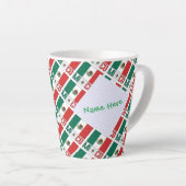 Tasse Latte Personalized Mexico Flag Tiled (Angle droit)