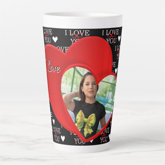 Tasse Latte Personalized Photo Love you  (Devant)
