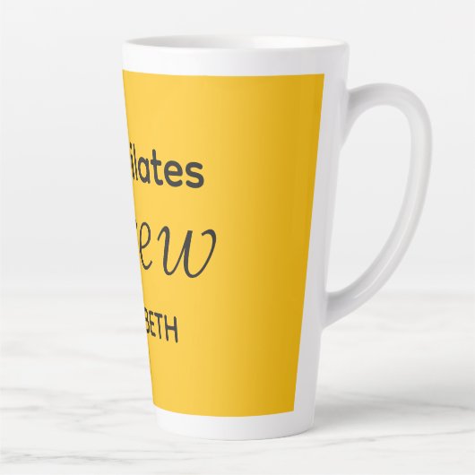 Tasse Latte Personalized Pilates Crew Reformer Or Mat Yellow (Droite)