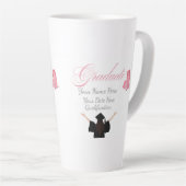Tasse Latte Personalized Pink Graduate Gift, Custom Name  (Angle droit)