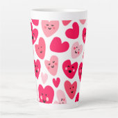 Tasse Latte Personalized Red Heart Happy Valentine’s Day Lover (Devant)