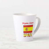 Tasse Latte Personalized Spain Flag Heritage Design Small (Angle droit)