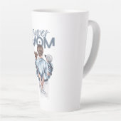 Tasse Latte Personalized Super Mom with Son and Daughter Gift (Angle droit)