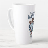 Tasse Latte Personalized Super Mom with Son and Daughter Gift (Angle gauche)