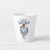 Tasse Latte Personalized Super Mom with Son and Daughter Gift (Devant)