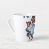 Tasse Latte Personalized Super Mom with Son and Daughter Gift (Angle gauche)