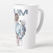 Tasse Latte Personalized Super Mom with Son and Daughter Gift (Angle droit)