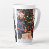 Tasse Latte Personalized Two Sided Family Christmas Photo  (Angle droit)
