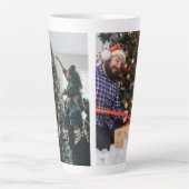 Tasse Latte Personalized Two Sided Family Christmas Photo  (Devant)