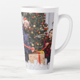 Tasse Latte Personalized Two Sided Family Christmas Photo 