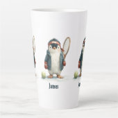 Tasse Latte Personalized Winter Penguin Tennis Kid (Devant)