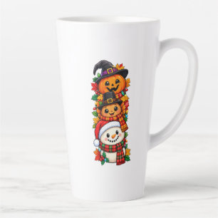 Tasse Latte Personnages de vacances empilés
