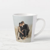 Tasse Latte Personnalisable 2 photos avec texte noir (Droite)