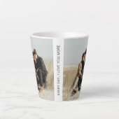 Tasse Latte Personnalisable 2 photos avec texte noir (Devant)