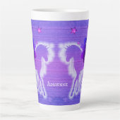 Tasse Latte Personnalisation de l'Unicorne magique Silhouette (Devant)