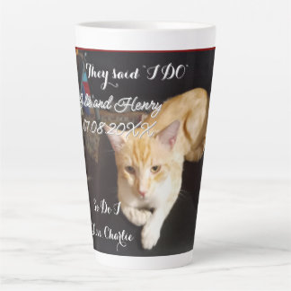 Tasse Latte Personnalisation de texte pour photo de chat roux