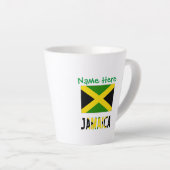 Tasse Latte Personnalisation verte du drapeau jamaïcain (Angle droit)