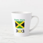 Tasse Latte Personnalisation verte du drapeau jamaïcain (Droite)