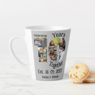 Tasse Latte Personnalisé 10e anniversaire mariage 11 photo col