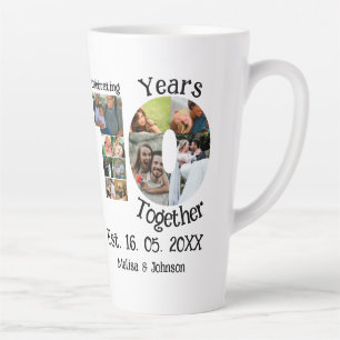 Tasse Latte Personnalisé 10e anniversaire mariage 11 photo col