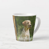 Tasse Latte Personnalisé 2 Photo et Texte Personnalisé (Angle droit)