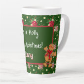 Tasse Latte Personnalisé Avoir un Noël Holly Jolly (Angle droit)