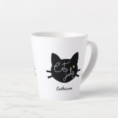Tasse Latte Personnalisé Cat Lady (Angle droit)