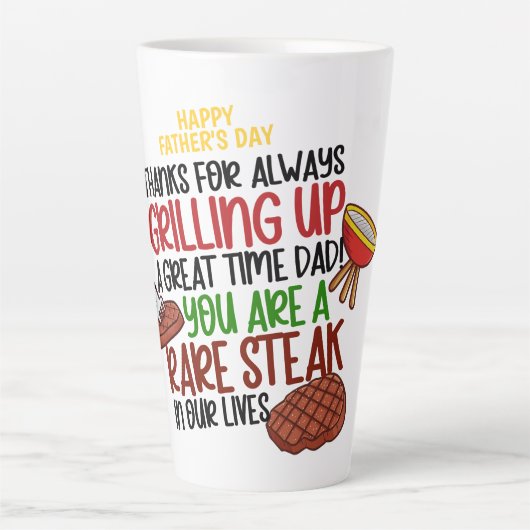 Tasse Latte Personnalisé Funny Grill Chef Papa (Devant)