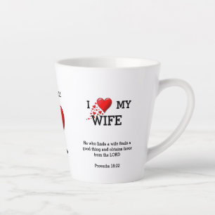 Tasse Latte Personnalisé J'AIME MA FEMME Christian Valentine