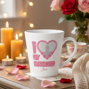 Tasse Latte Personnalisé J'aime mon mari – Ajouter une photo e