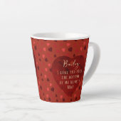 Tasse Latte Personnalisé Pet Photo Rouge Keepsaké (Angle droit)
