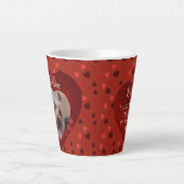 Tasse Latte Personnalisé Pet Photo Rouge Keepsaké (Devant)
