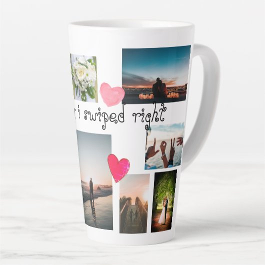 Tasse Latte Personnalisé SI HEUREUX QUE J'AI BONNÉ DROITE Coll (Angle droit)