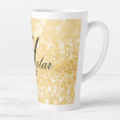 Tasse Latte Personnalisé Votre Nom Style doré (Droite)