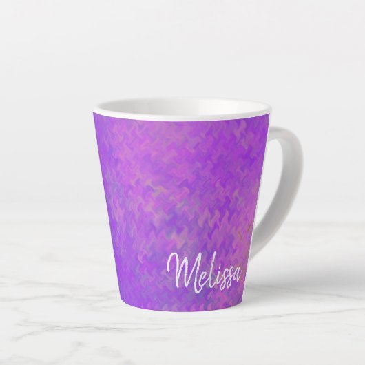 Tasse Latte Personnalisée élégante violette marbré Art (Angle droit)