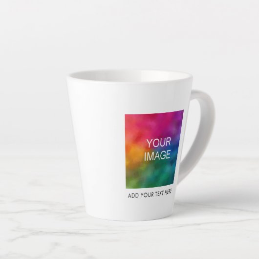 Tasse Latte Personnaliser Ajouter une image photo logo commerc (Angle droit)