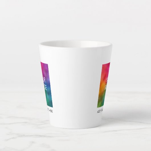Tasse Latte Personnaliser Ajouter une image photo logo commerc (Devant)