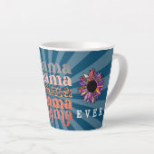 Tasse Latte Personnaliser florale Best Mom Blue (Angle droit)
