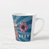 Tasse Latte Personnaliser florale Best Mom Blue (Droite)