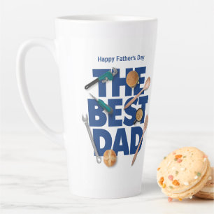 Tasse Latte Personnaliser la Fête des pères heureuse Le meil