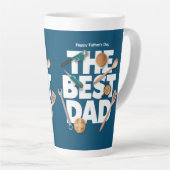 Tasse Latte Personnaliser la Fête des pères heureuse | Le meil (Angle droit)
