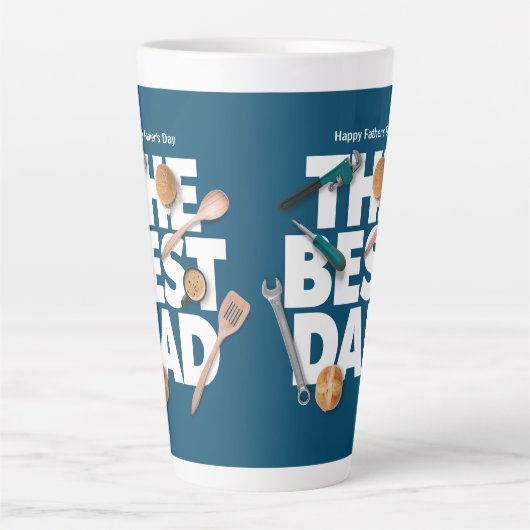 Tasse Latte Personnaliser la Fête des pères heureuse | Le meil (Devant)