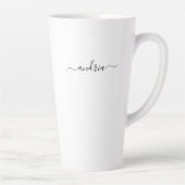 Tasse Latte Personnaliser le nom dans le script noir (Droite)