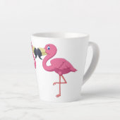 Tasse Latte Personnaliser les Flamants roses de dessin (Angle droit)