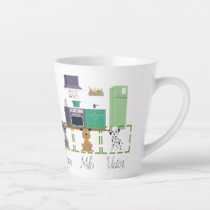 Tasse Latte Personnalisez avec 1-3 photos de chiens et noms