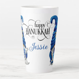 Tasse Latte Personnalisez les gnomes de Hanoukka