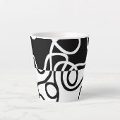 Tasse Latte Persuasion linéaire I : Abstrait noir et blanc (Devant)