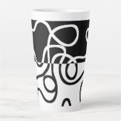 Tasse Latte Persuasion linéaire I : Abstrait noir et blanc (Devant)