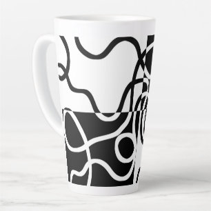 Tasse Latte Persuasion linéaire II : noir et blanc Abstrait