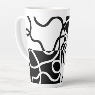 Tasse Latte Persuasion linéaire II : noir et blanc Abstrait